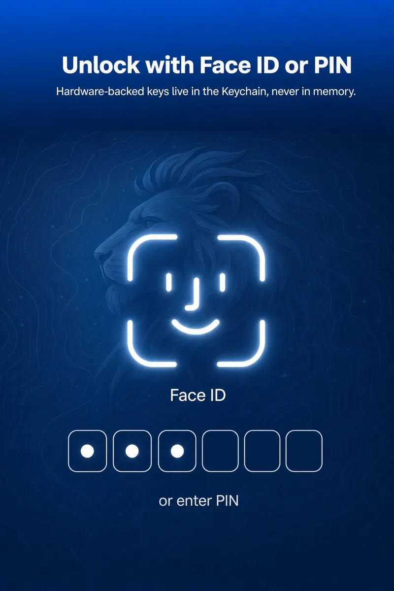 Face ID biometric unlock screen